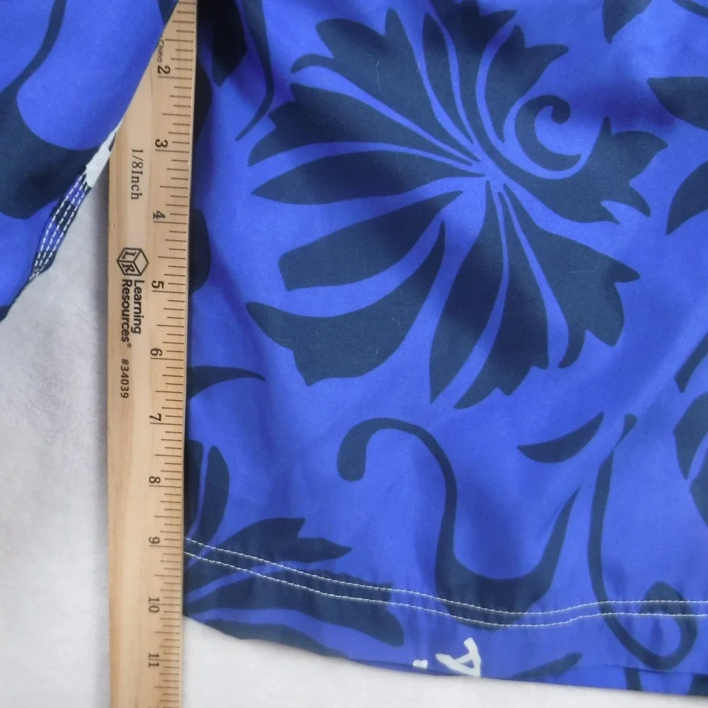 American Eagle Mens Blue Tropical Floral Board Shorts Swim Trunks Size 30‎